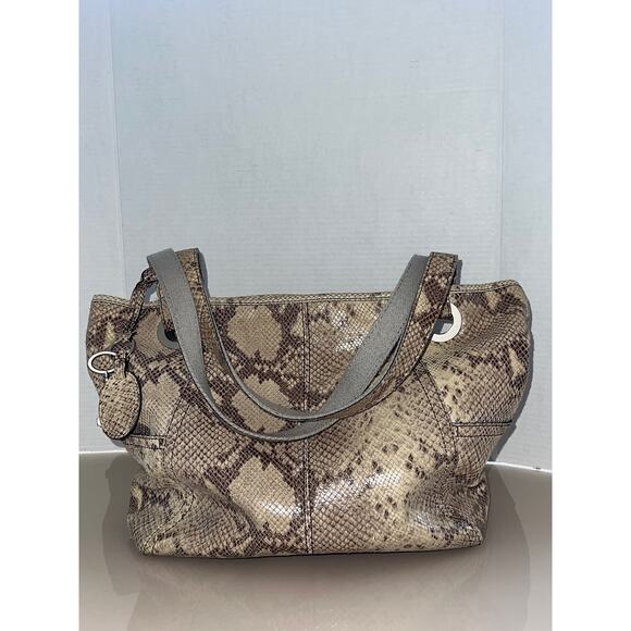 Sale!! Fossil Genuine Leather Snakeskin Tote - Elegant & Spacious - Picture 3 of 15